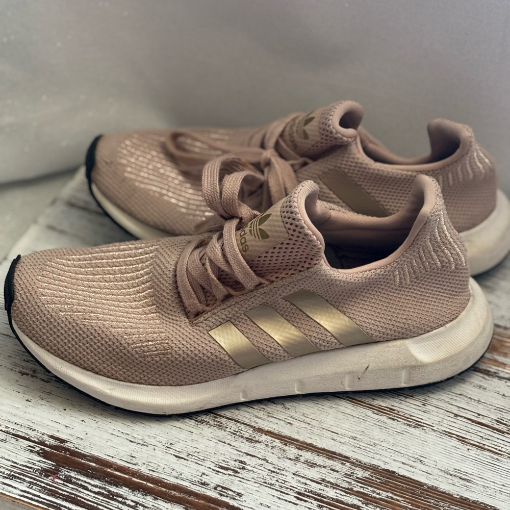 Adidas Blush and Gold Running Shoes